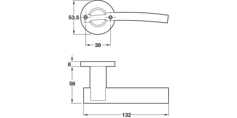 HL08 Lvr Set D53.5mm WC Set 304 SSS