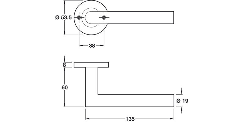 HL01 Lvr Set D53.5mm Std KW 304 SSS