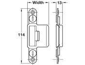 Latch Plate Assembly 44x114x13mm St BZP