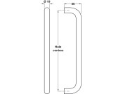 D Shaped Pull Hdl BT 225mm cc 304 SSS