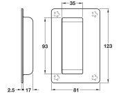 Anti-Ligature Flush Pull 123x81mm SSS