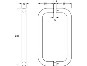 Pull Hdls B2B D19x227mm cc 304 SSS