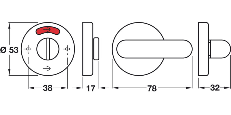 Disabled WC Release Set D53mm 304 SSS