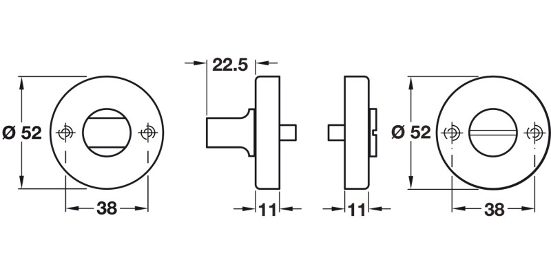 Startec Escutcheons D52mm WC Set 304 SSS
