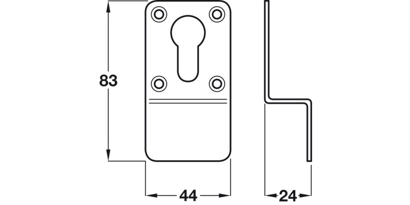 Cyl Pull 83x44x24mm Euro Profile 316 SSS