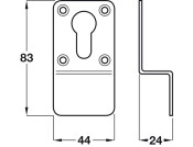 Cyl Pull 83x44x24mm Euro Profile 316 SSS