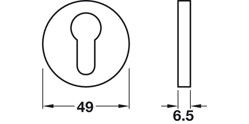 Lita Escutcheons D49mm Pro Cyl 304 SSS
