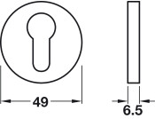 Lita Escutcheons D49mm Pro Cyl 304 SSS