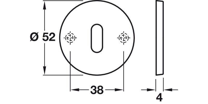 Escutcheon D52mm Std KW 316 SSS
