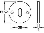 Escutcheon D52mm Std KW 316 SSS