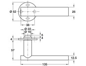 D Section Lever Hdls/Roses 316 PSS