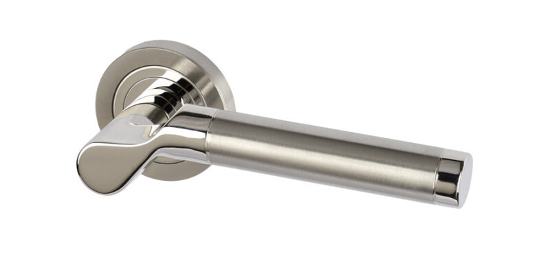 Lever Handles, on Round Roses, Grade 304 Stainless Steel, Selma, Startec