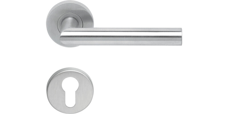 Lever Handles, Shaped, on Round Roses, 304 Stainless Steel, Tessa, Startec