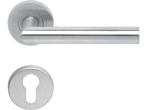 Lever Handles, Shaped, on Round Roses, 304 Stainless Steel, Tessa, Startec