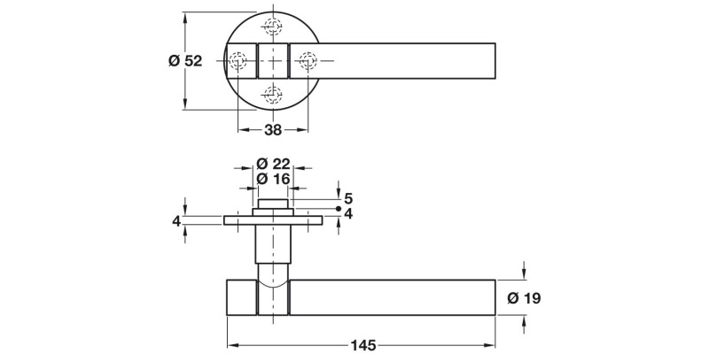 Sierra Nevada Lvr Hdls/Rose 19mm 316 SSS