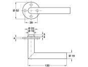 Pyrenean Lever Hdls/Rose D19mm 316 SSS