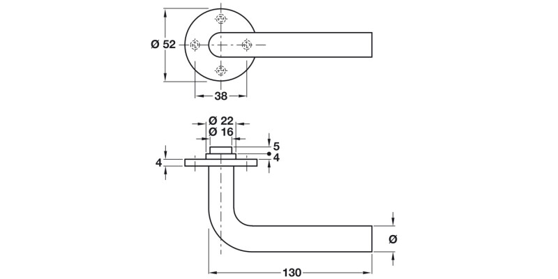 Ben Nevis Lever Hdls/Rose D19mm 316 SSS