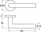 Lita Lever Hdls/Rose D50mm 304 SSS