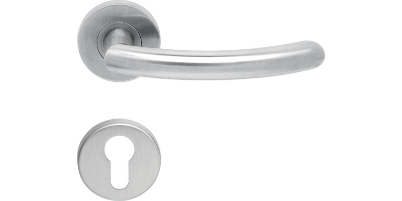 Lever Handles, Shaped, on Round Roses, 304 Stainless Steel, Champ, Startec