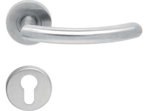 Lever Handles, Shaped, on Round Roses, 304 Stainless Steel, Champ, Startec
