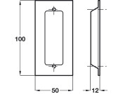 Flush Pull Hdl 100x50x12mm PSS