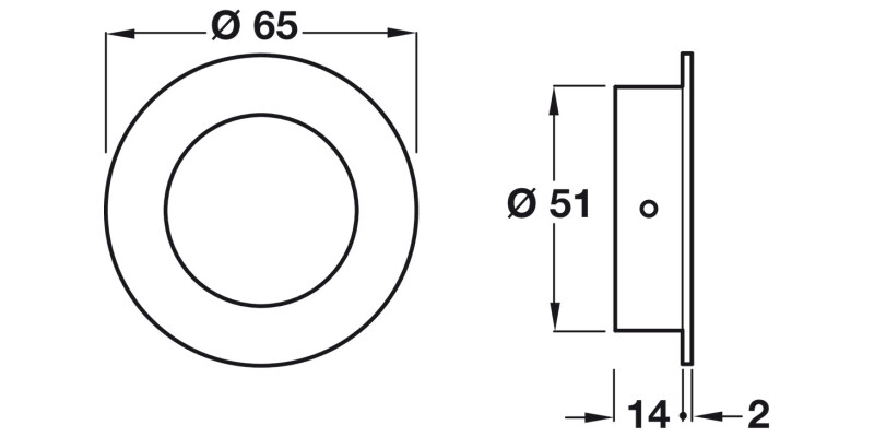 Flush Pull Hdl D65x14mm SSS
