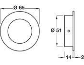 Flush Pull Hdl D65x14mm SSS