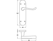 Lvr Scroll Hdls/Plt 167mm WC Lock ZA PC