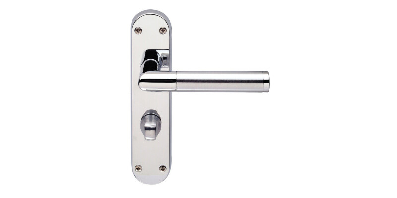Mitred Lever Hdls/Plt WC Lock Brass P/SC