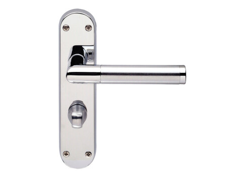 Mitred Lever Hdls/Plt WC Lock Brass P/SC