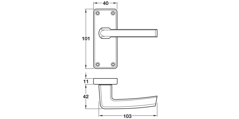 Cransley Lvr Hdls/Plt Latch Alu SAA