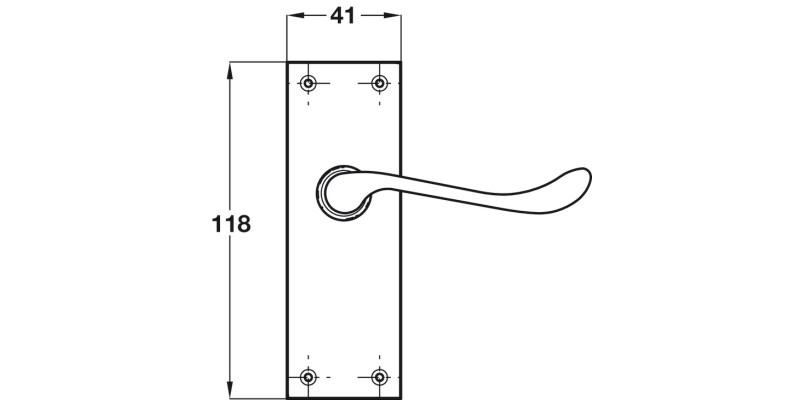 Victorian Lvr Hdls/Plt Scroll Latch EB