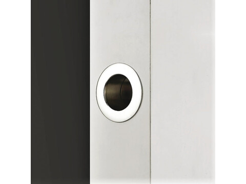 Edge Flush Finger Pull Handle, Round, Brass