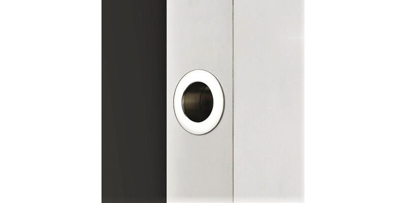 Edge Flush Finger Pull Handle, Round, Brass