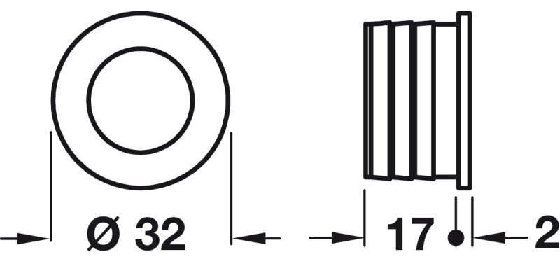 Edge Flush Pull Hdl D32/28mm Brass AB