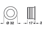 Edge Flush Pull Hdl D32/28mm Brass AB