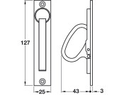 Edge Flush Pull Hdl 127x25mm Brass PN
