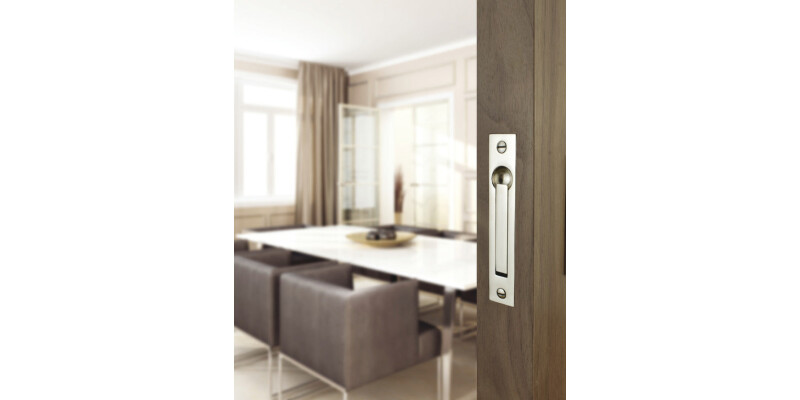 Edge Flush Finger Pull Handle, Rectangle, Brass