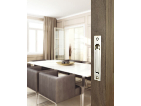 Edge Flush Finger Pull Handle, Rectangle, Brass