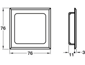 Flush Pull Hdl Thick 76x76mm Brass SN