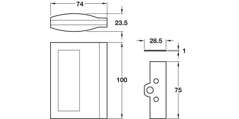Pocket Sliding Door Hdl w Pull Alu PCP