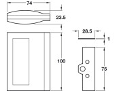 Pocket Sliding Door Hdl w Pull Alu PCP