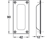 Flush Pull Hdl 90x42x12mm ZA SNP