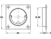 Squash Court Handle 90x90mm Brass SNP