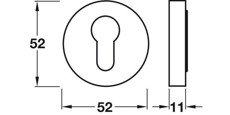RO12 Escutcheons D52mm Pro Cyl ZA Blk