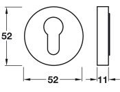RO12 Escutcheons D52mm Pro Cyl ZA Blk