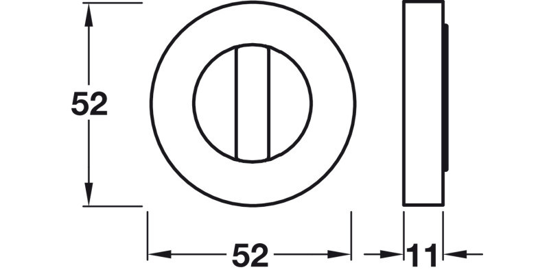 RO12 Escutcheons D52mm WC Set ZA BN