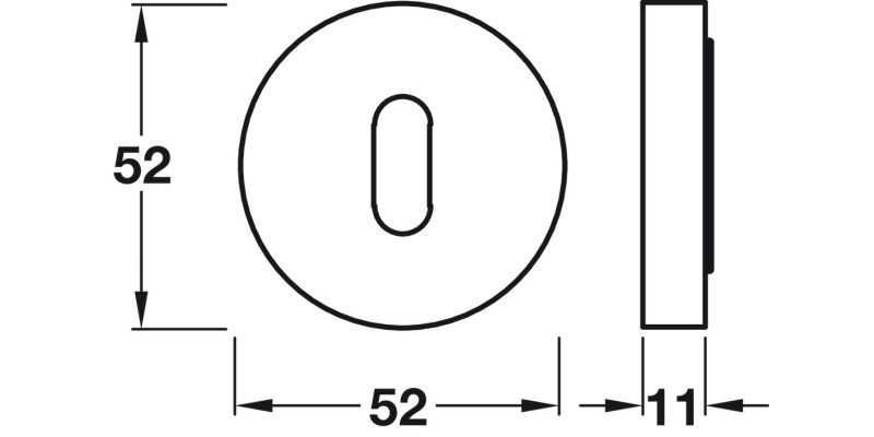 RO12 Escutcheons D52mm Std KW ZA BN Blk