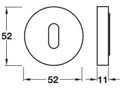 RO12 Escutcheons D52mm Std KW ZA BN Blk
