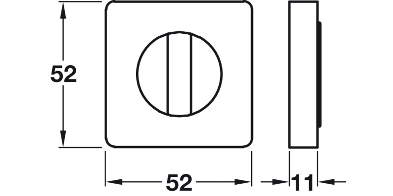 RO11 Escutcheons 52x52mm WC Set ZA BN
